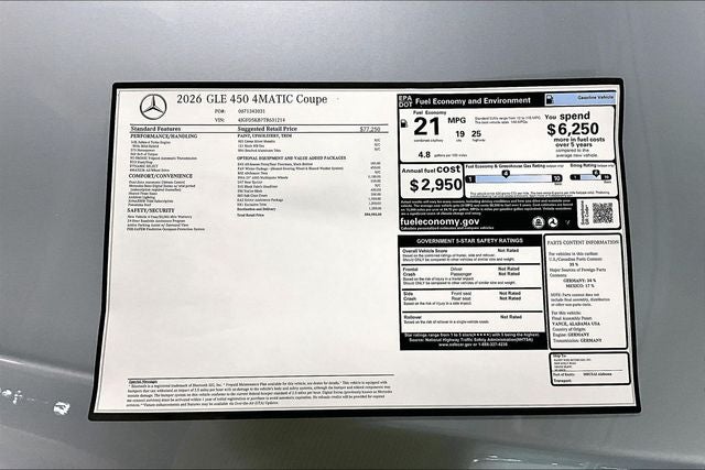 2026 Mercedes-Benz GLE GLE 450 Coupe 4MATIC®