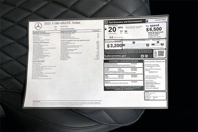2025 Mercedes-Benz S-Class S 580 4MATIC®