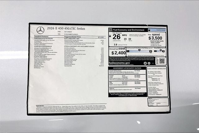2026 Mercedes-Benz E-Class E 450 4MATIC®