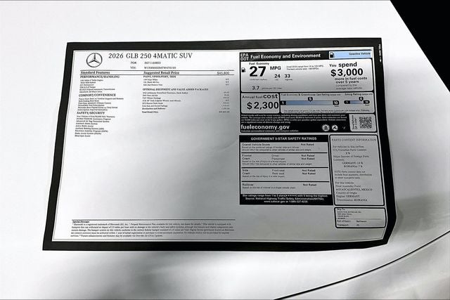 2026 Mercedes-Benz GLB GLB 250 4MATIC®