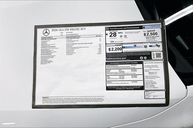 2026 Mercedes-Benz GLA GLA 250 4MATIC®