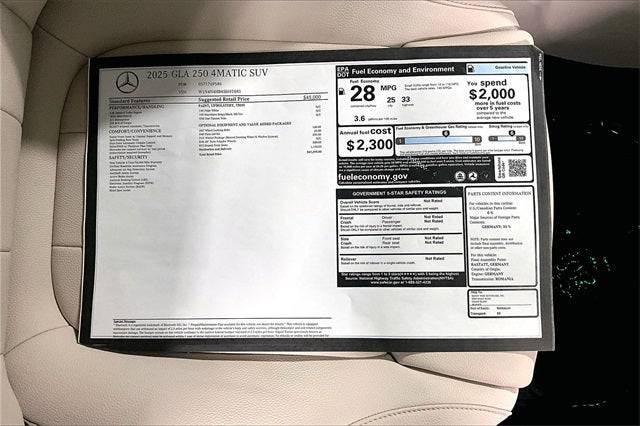 2025 Mercedes-Benz GLA GLA 250 4MATIC®