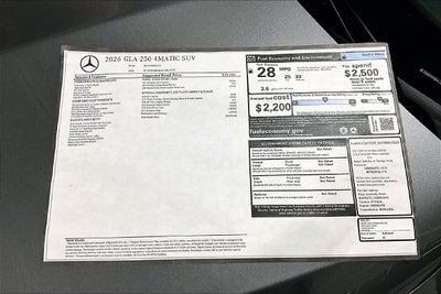 2026 Mercedes-Benz GLA GLA 250 4MATIC®