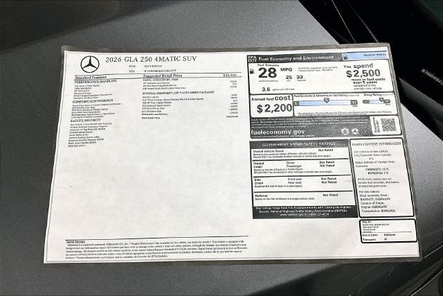 2026 Mercedes-Benz GLA GLA 250 4MATIC®