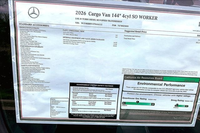 2026 Mercedes-Benz Sprinter 2500 Cargo 144 WB