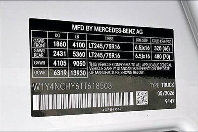 2026 Mercedes-Benz Sprinter 2500 Cargo 170 WB High Roof