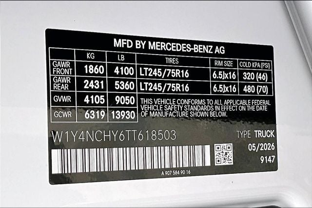 2026 Mercedes-Benz Sprinter 2500 Cargo 170 WB High Roof