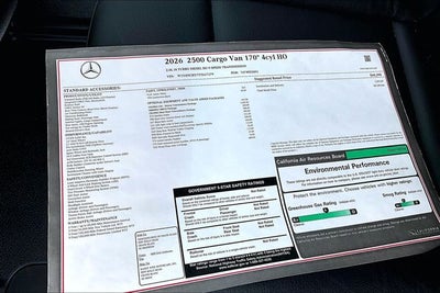 2026 Mercedes-Benz Sprinter 2500 Cargo 170 WB High Roof
