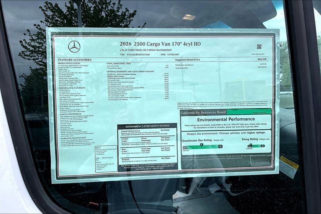 2026 Mercedes-Benz Sprinter 2500 Cargo 170 WB High Roof
