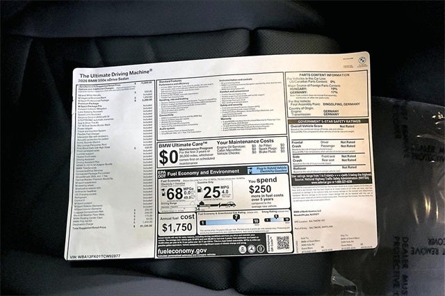 2026 BMW 5 Series 550e xDrive