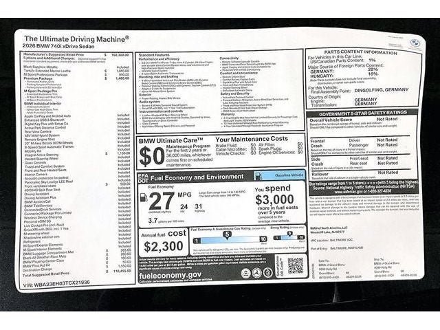 2026 BMW 7 Series 740i xDrive