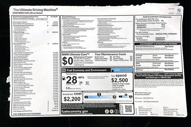 2026 BMW 5 Series 540i xDrive