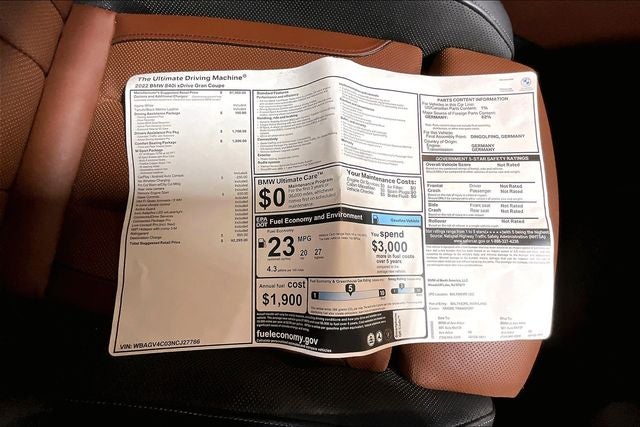 2022 BMW 8 Series 840 xDrive