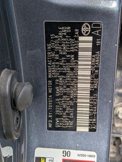 2015 Toyota COROLLA LE