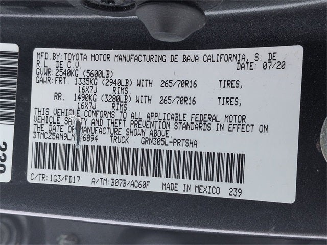 2020 Toyota TACOMA TRD OFFRD TRD Off-Road V6