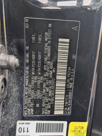 2018 Toyota SIENNA LE 3.5L LE 8 Passenger