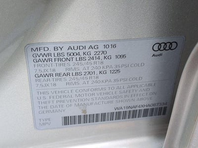 2017 Audi A4 allroad 2.0T Prestige quattro