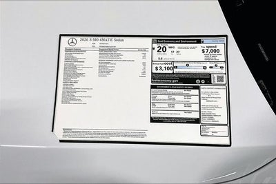 2026 Mercedes-Benz S-Class S 580 4MATIC®