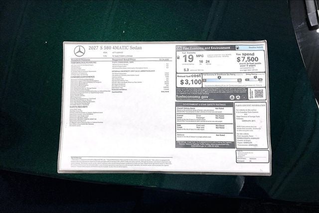 2027 Mercedes-Benz S-Class S 580 4MATIC®