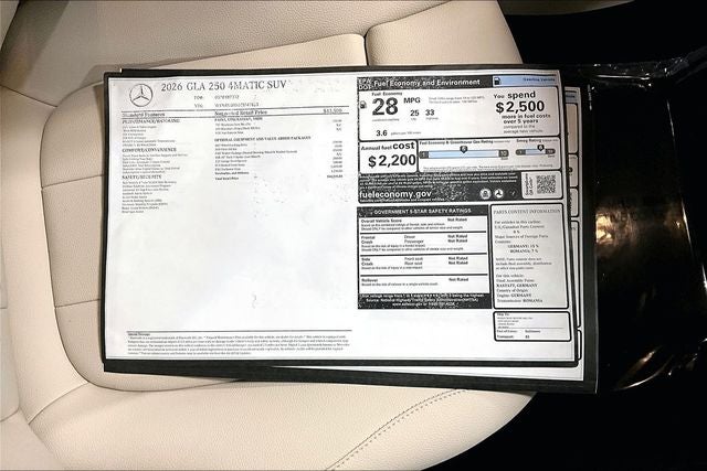 2026 Mercedes-Benz GLA GLA 250 4MATIC®