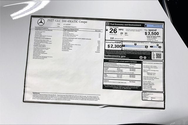 2027 Mercedes-Benz GLC GLC 300 Coupe 4MATIC®