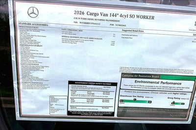 2026 Mercedes-Benz Sprinter 2500 Cargo 144 WB