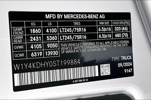 2025 Mercedes-Benz Sprinter 2500 Cargo 170 WB Extended