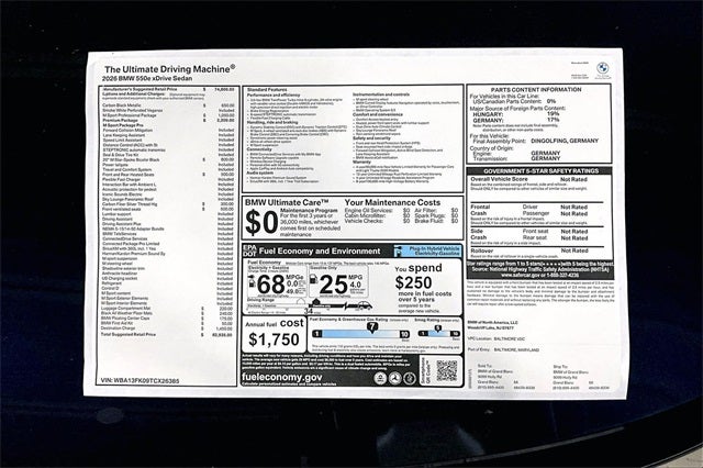 2026 BMW 5 Series 550e xDrive