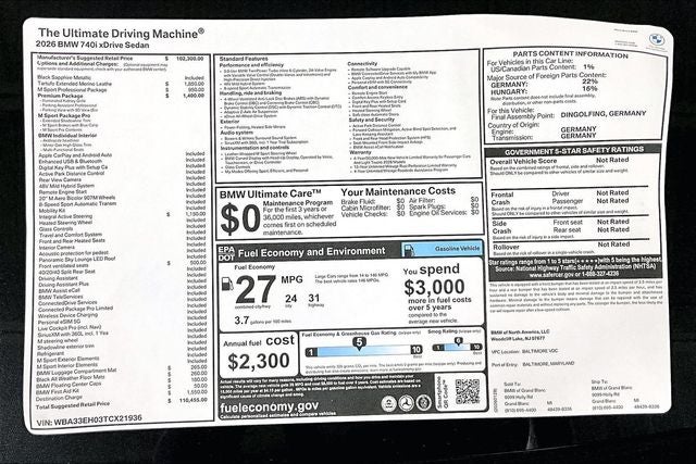2026 BMW 7 Series 740i xDrive