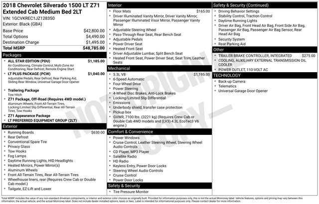 2018 Chevrolet Silverado 1500 LT LT2