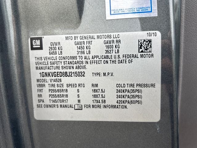 2011 Chevrolet Traverse LT 1LT