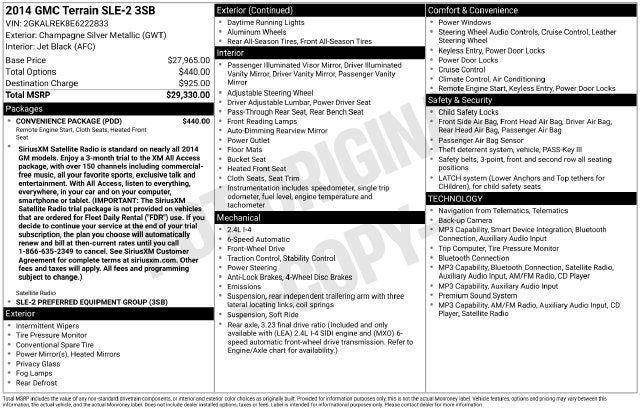 2014 GMC Terrain SLE-2