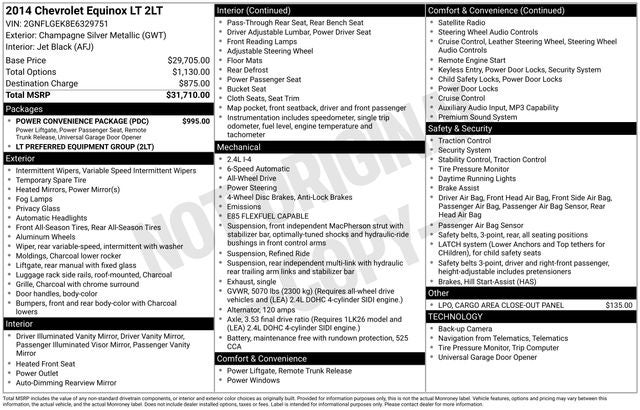 2014 Chevrolet Equinox LT 2LT