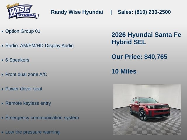 2026 Hyundai Santa Fe Hybrid SEL