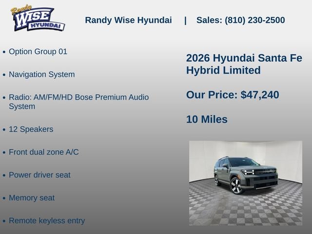 2026 Hyundai Santa Fe Hybrid Limited