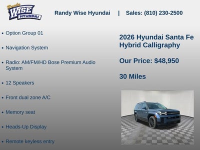 2026 Hyundai Santa Fe Hybrid Calligraphy
