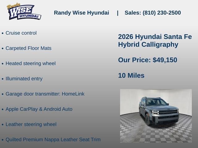 2026 Hyundai Santa Fe Hybrid Calligraphy