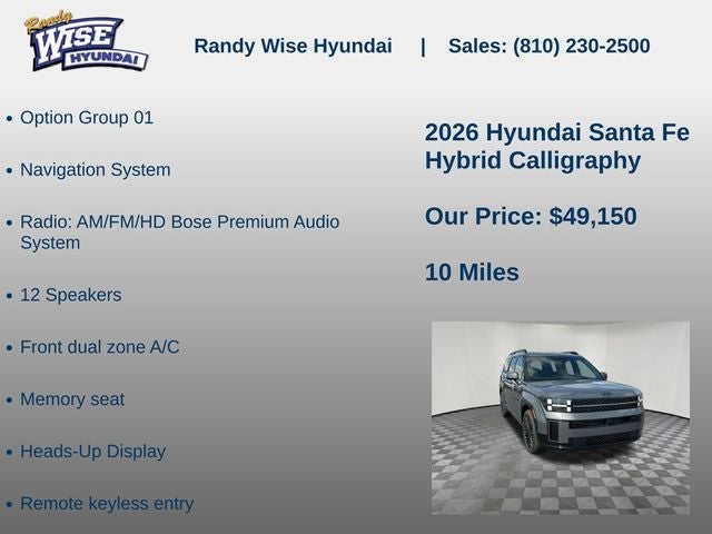 2026 Hyundai Santa Fe Hybrid Calligraphy