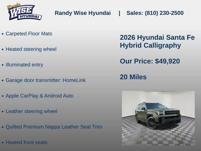 2026 Hyundai Santa Fe Hybrid Calligraphy