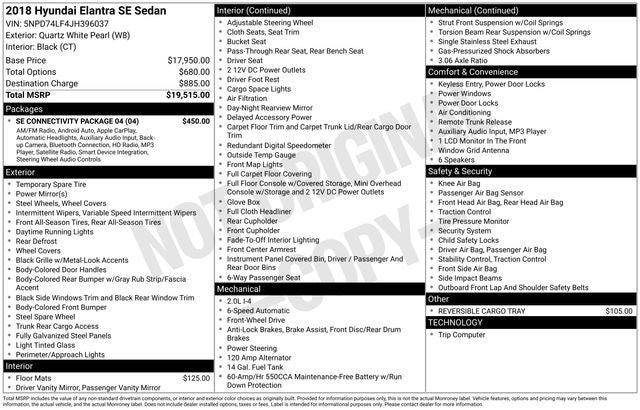 2018 Hyundai Elantra SE
