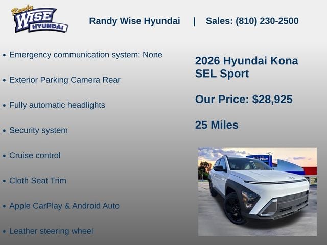 2026 Hyundai Kona SEL Sport AWD