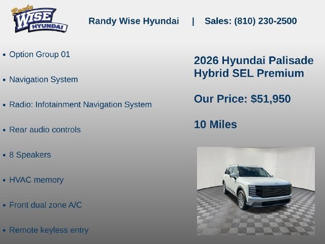 2026 Hyundai Palisade Hybrid SEL Premium 8P