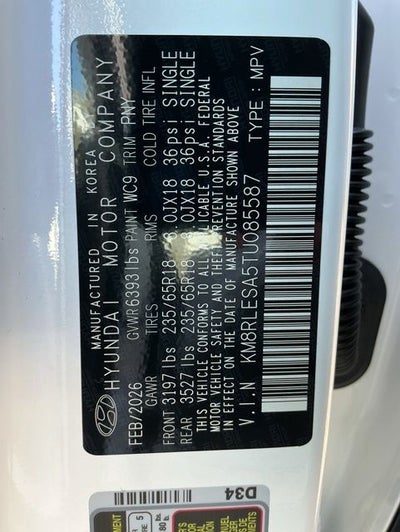 2026 Hyundai Palisade Hybrid SEL 7P