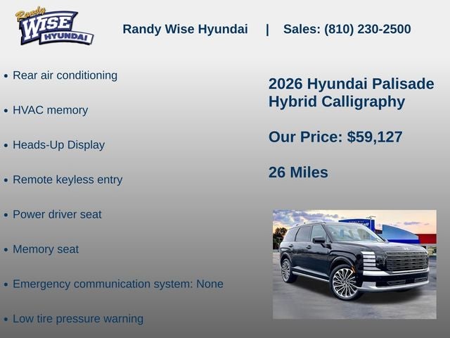 2026 Hyundai Palisade Hybrid Calligraphy