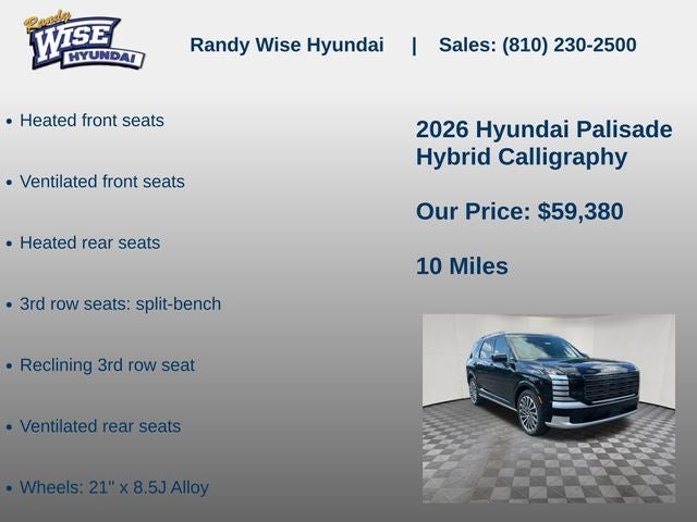 2026 Hyundai Palisade Hybrid Calligraphy
