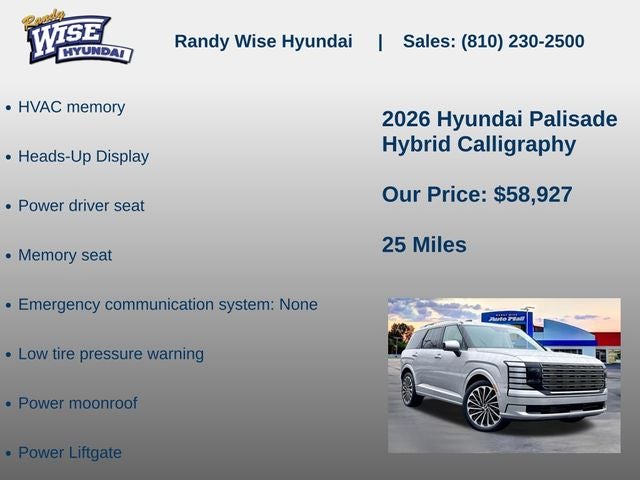 2026 Hyundai Palisade Hybrid Calligraphy