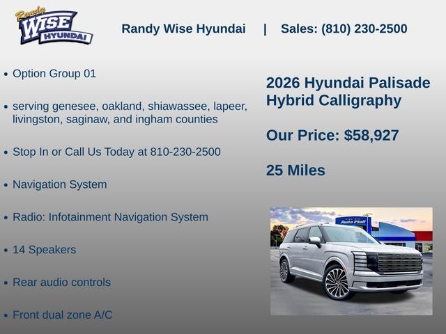 2026 Hyundai Palisade Hybrid Calligraphy