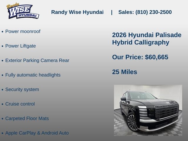 2026 Hyundai Palisade Hybrid Calligraphy