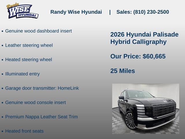 2026 Hyundai Palisade Hybrid Calligraphy