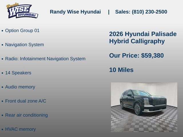 2026 Hyundai Palisade Hybrid Calligraphy
